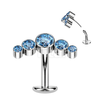 ASTM F136 Titanium Titanium Threadless Floating Belly Button Ring With... - Image 6