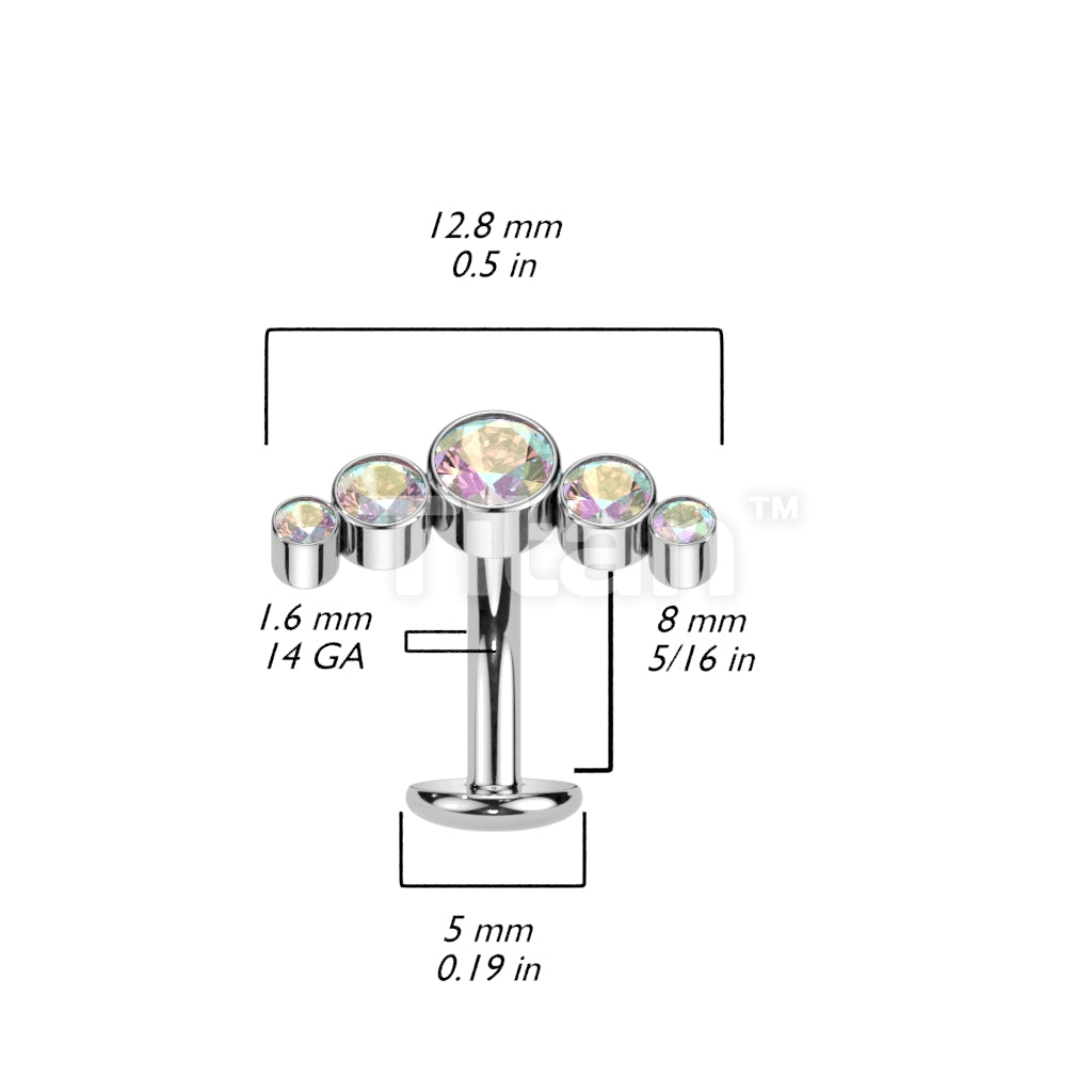 ASTM F136 Titanium Titanium Threadless Floating Belly Button Ring With... - Image 8