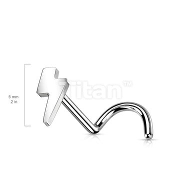 Implant Grade Titanium Threadless Push in Nose Screw With Lightning Bolt Shaped Top - Image 3