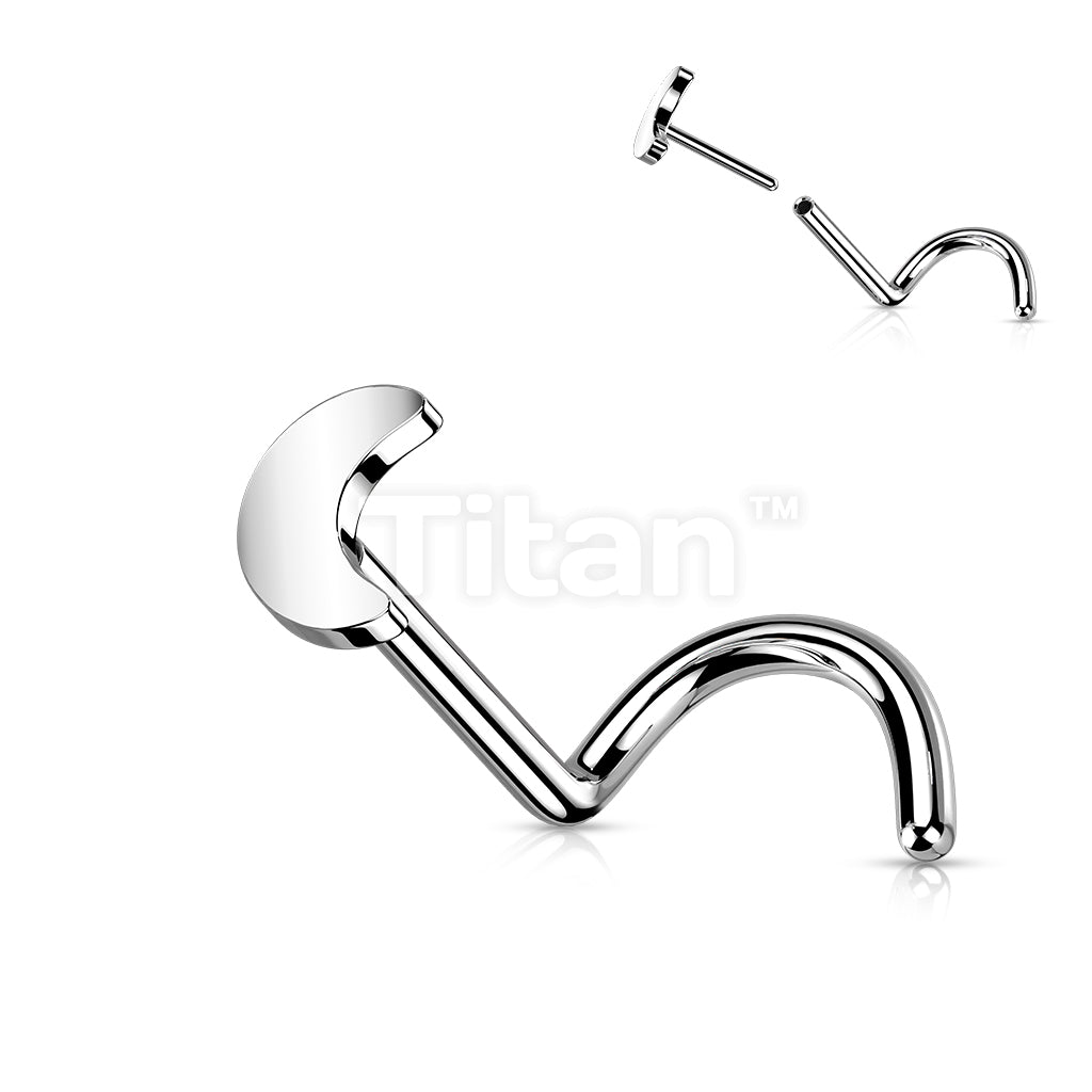 Implant Grade Titanium Threadless Push in Nose Screw With Crescent Moon Shaped Top - Image 2