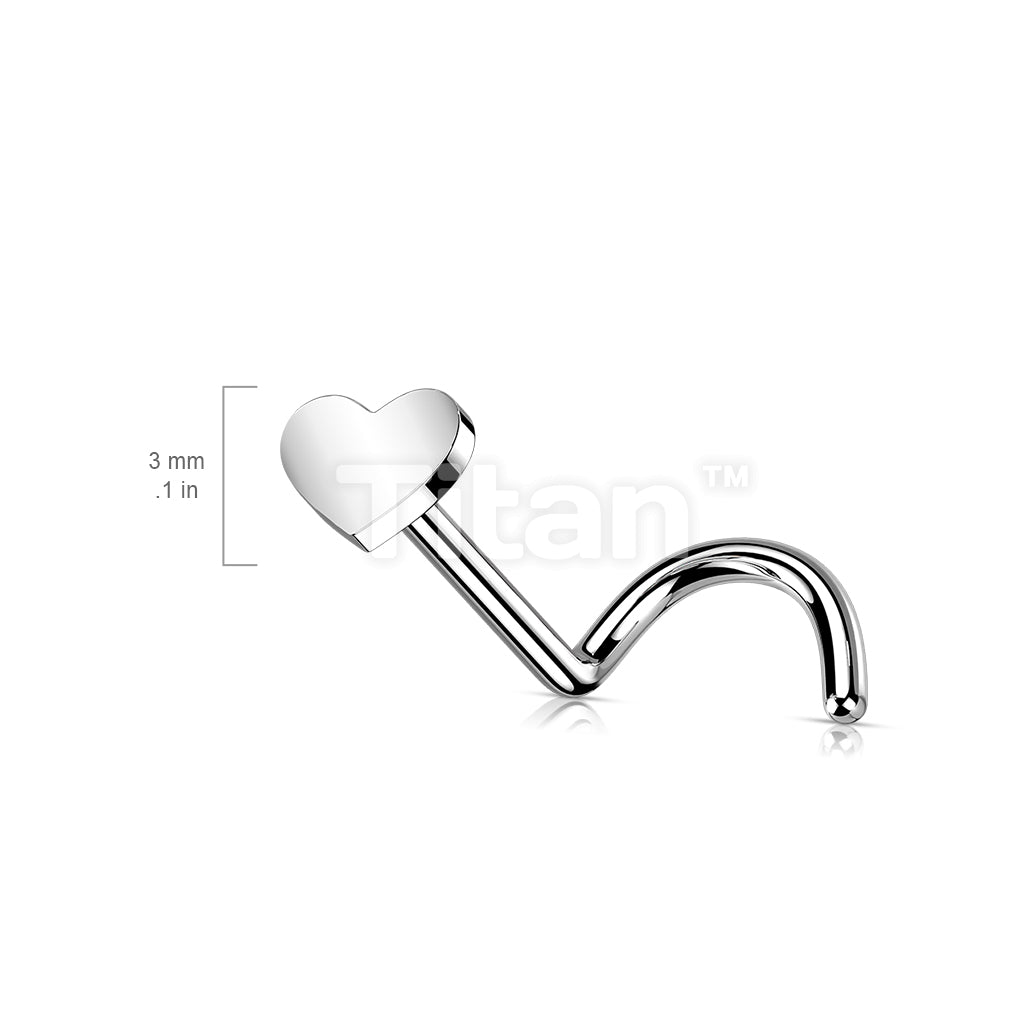 Implant Grade Titanium Threadless Push in Nose Screw With Heart Shaped Top - Image 3
