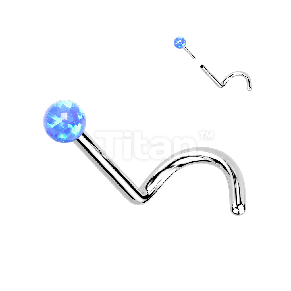 Implant Grade Titanium Threadless Push In Nose Screw With Opal Ball Top - Image 2