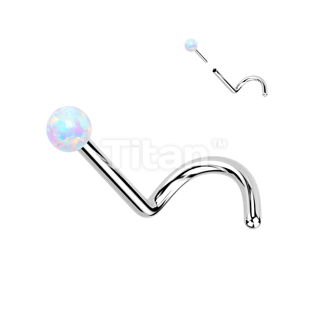 Implant Grade Titanium Threadless Push In Nose Screw With Opal Ball Top - Image 3