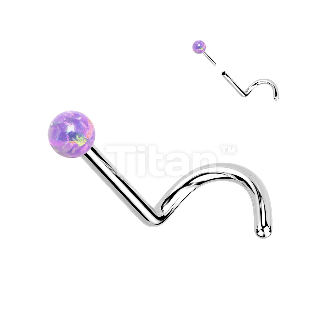 Implant Grade Titanium Threadless Push In Nose Screw With Opal Ball Top - Image 5