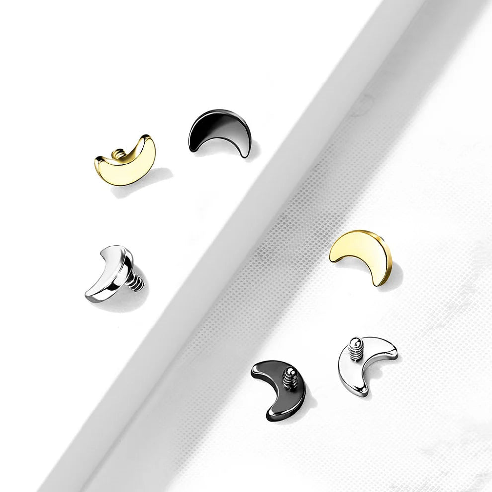 Implant Grade Titanium Internally Threaded Flat Crescent Moon Top