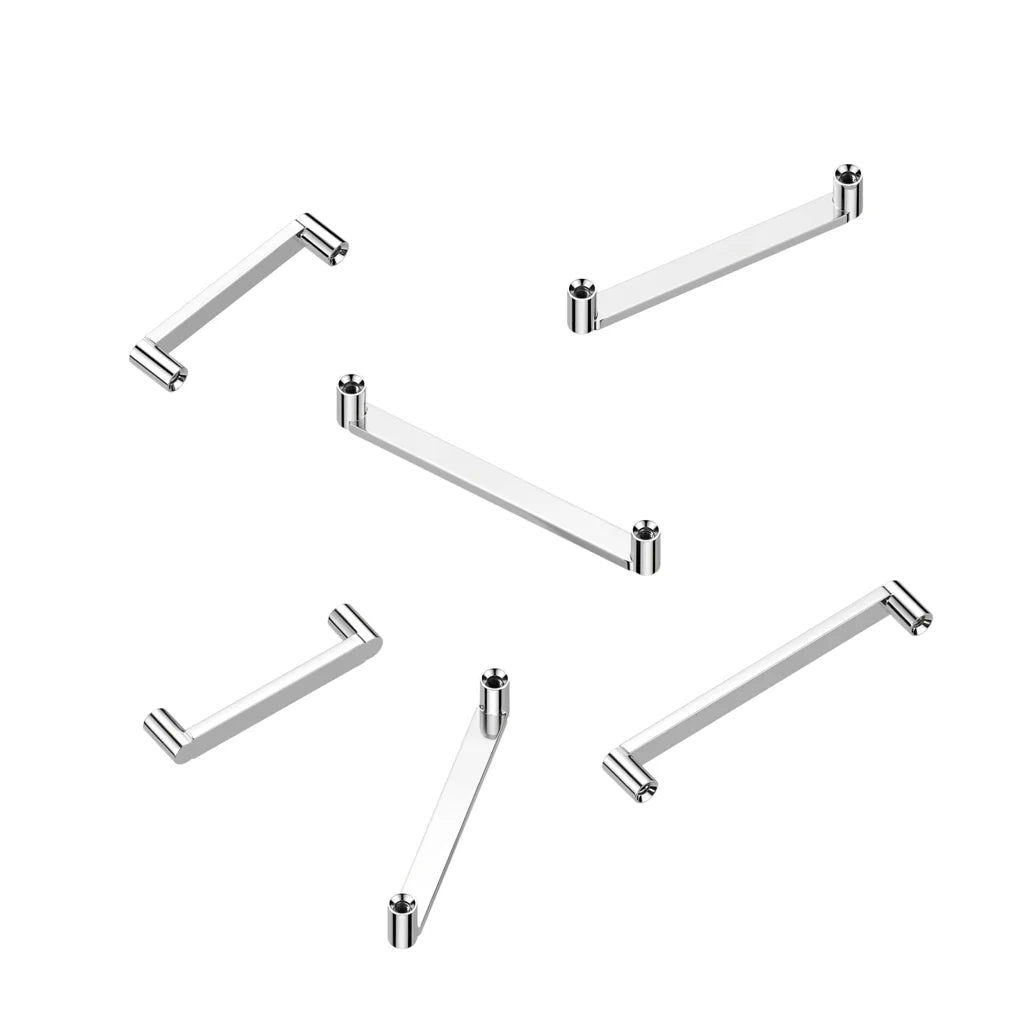 Implant Grade Titanium Internally Threaded Flat Surface Barbell With 2mm Rise Posts.