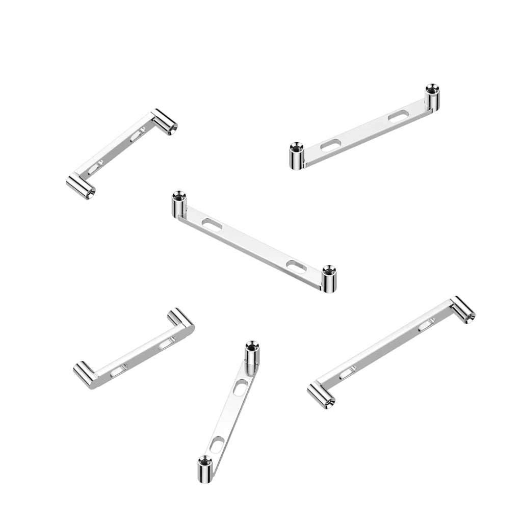 Implant Grade Titanium Internally Threaded Flat Surface Barbell With 2mm Rise and 2 Holes