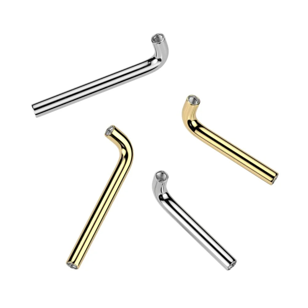 Implant Grade Titanium Internally Threaded L Bent Christina Piercing Barbell