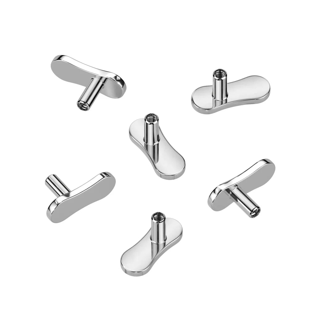 Implant Grade Titanium Internally Threaded No Hole Dermal Anchor With 2.5mm Rise