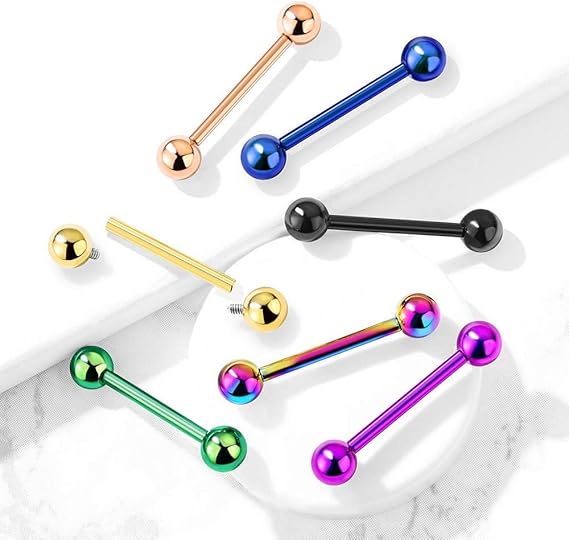 Implant Grade Titanium Internally Threaded PVD Plated Barbell