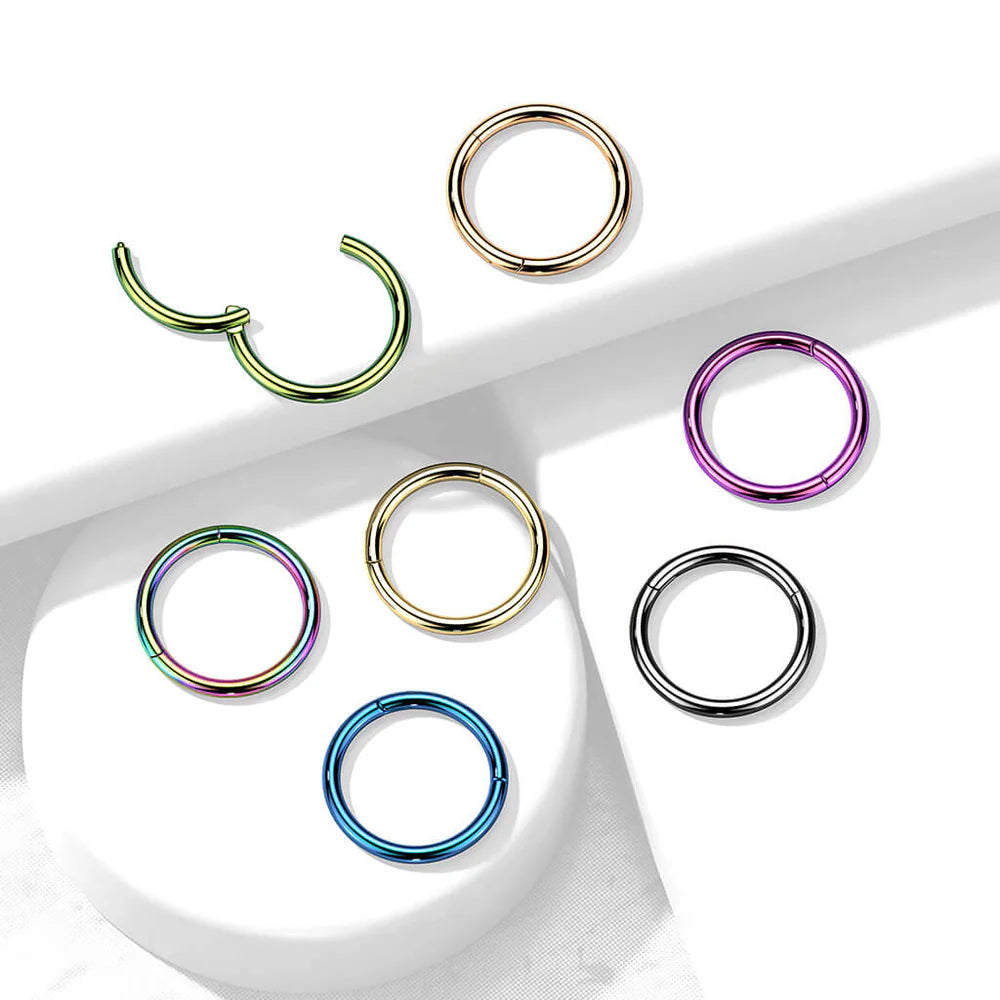 Implant Grade Titanium PVD Plated Hinged Segment Hoop Ring