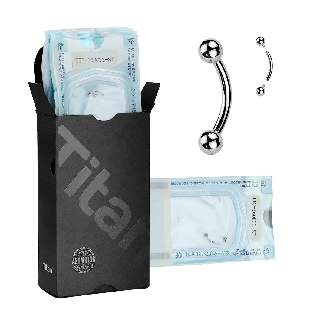 Implant Grade Titanium Pre-Sterilized Internally Threaded Curved Barbell