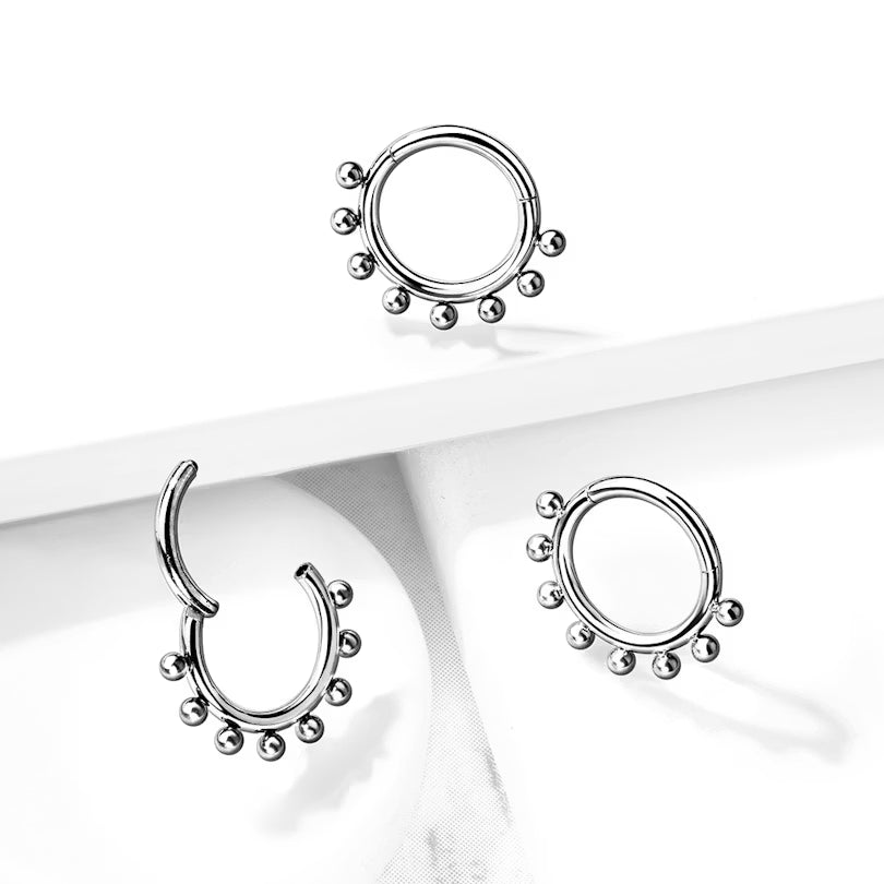 Implant Grade Titanium Sphere Lined Hinged Segment Hoop Ring