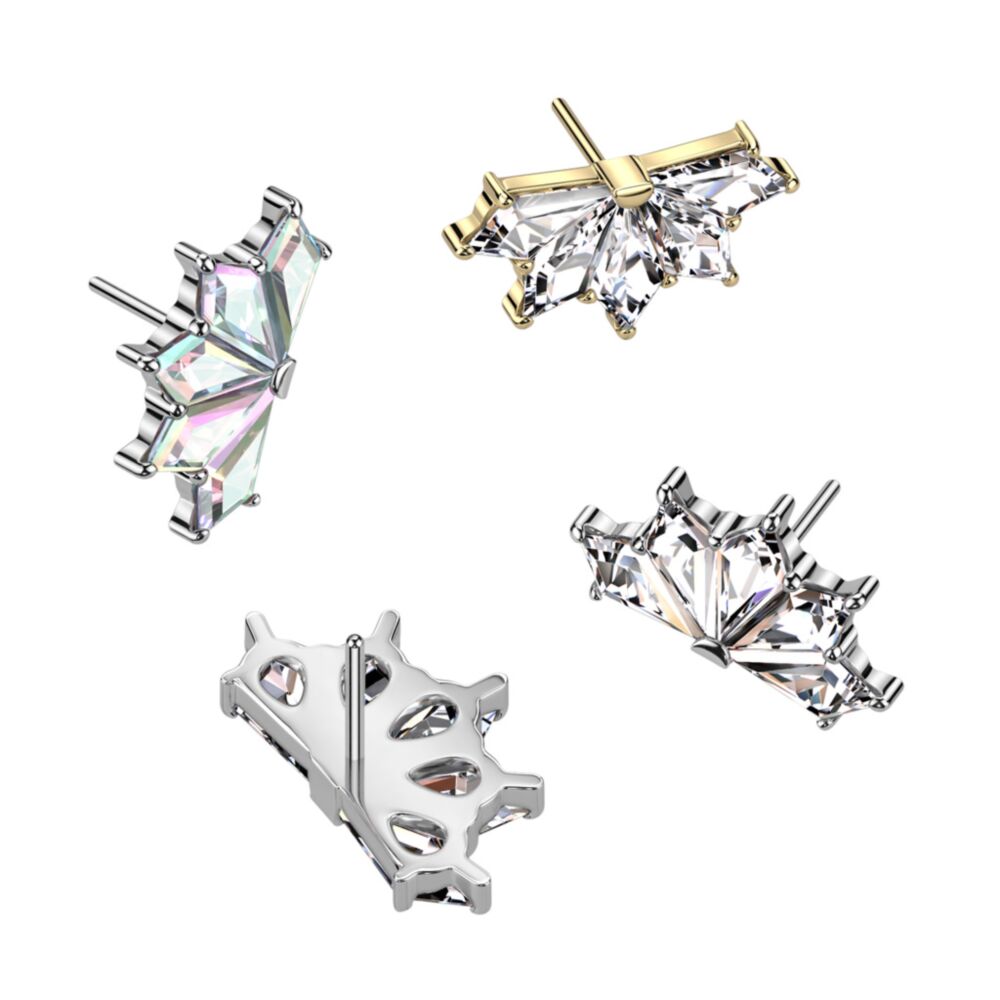 Implant Grade Titanium Threadless Push In 5 CZ Fan Top