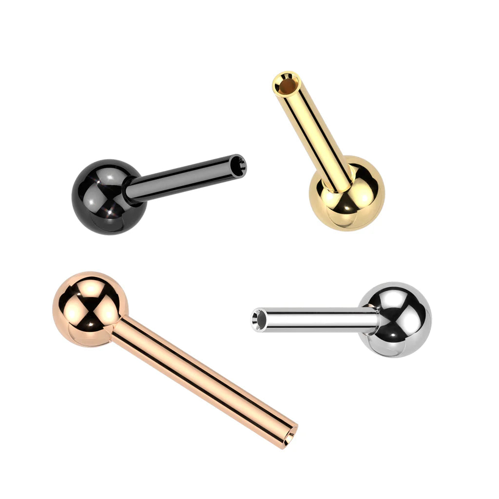 Implant Grade Titanium Threadless Push In Barbell Pins With One Ball