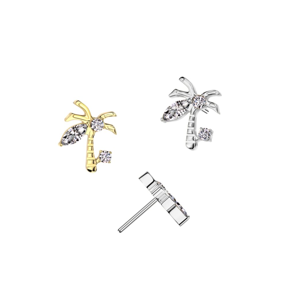 Implant Grade Titanium Threadless Push In CZ Palm Tree Top