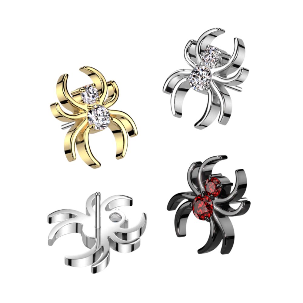 Implant Grade Titanium Threadless Push In CZ Spider Top