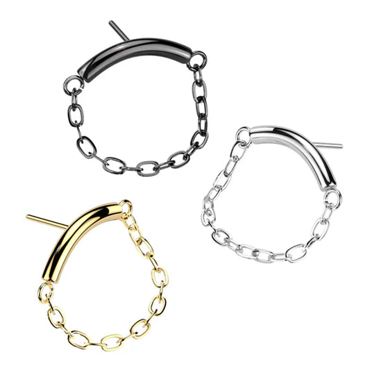 Implant Grade Titanium Threadless Push In Chain Linked Curved Bar