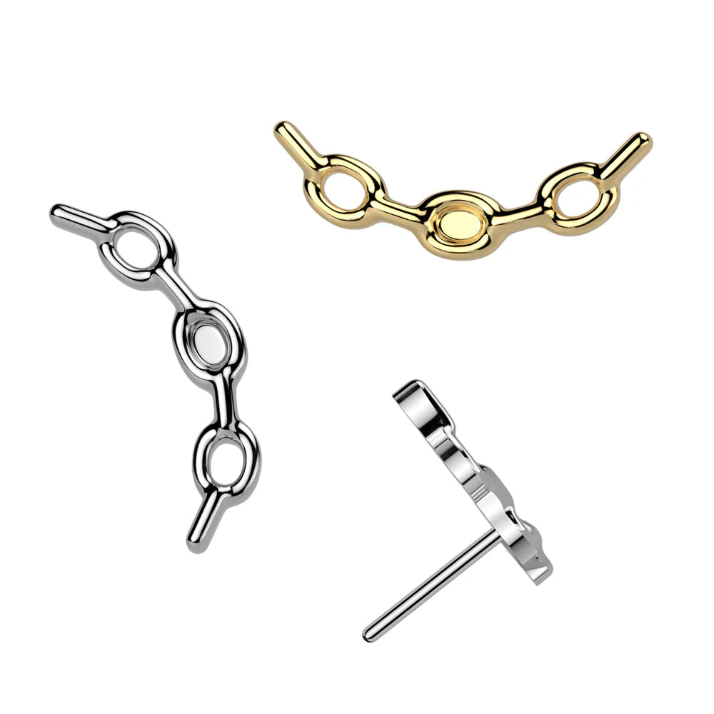 Implant Grade Titanium Threadless Push In Curved Chain Link Top