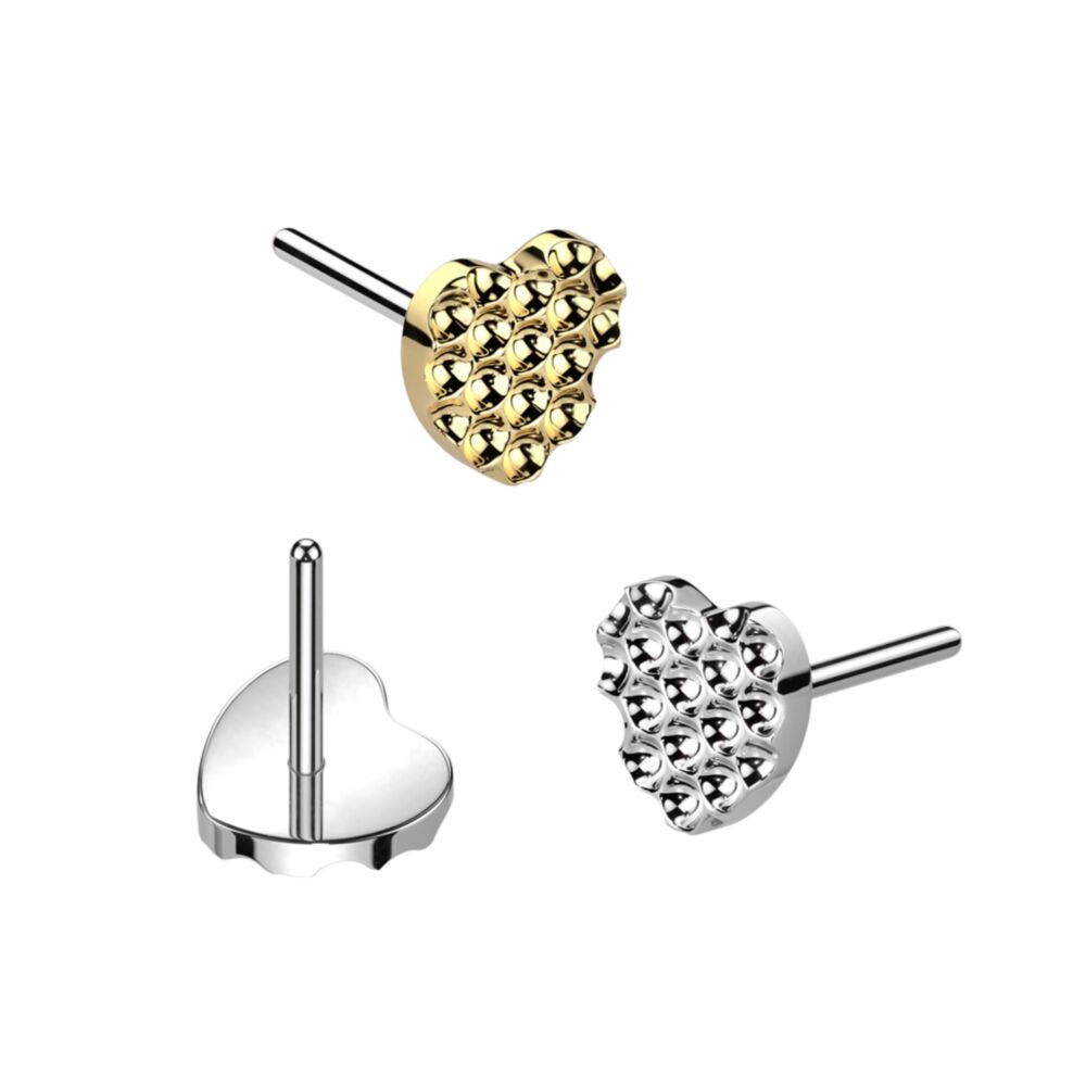 Implant Grade Titanium Threadless Push In Diamond Shape Cut Heart Top