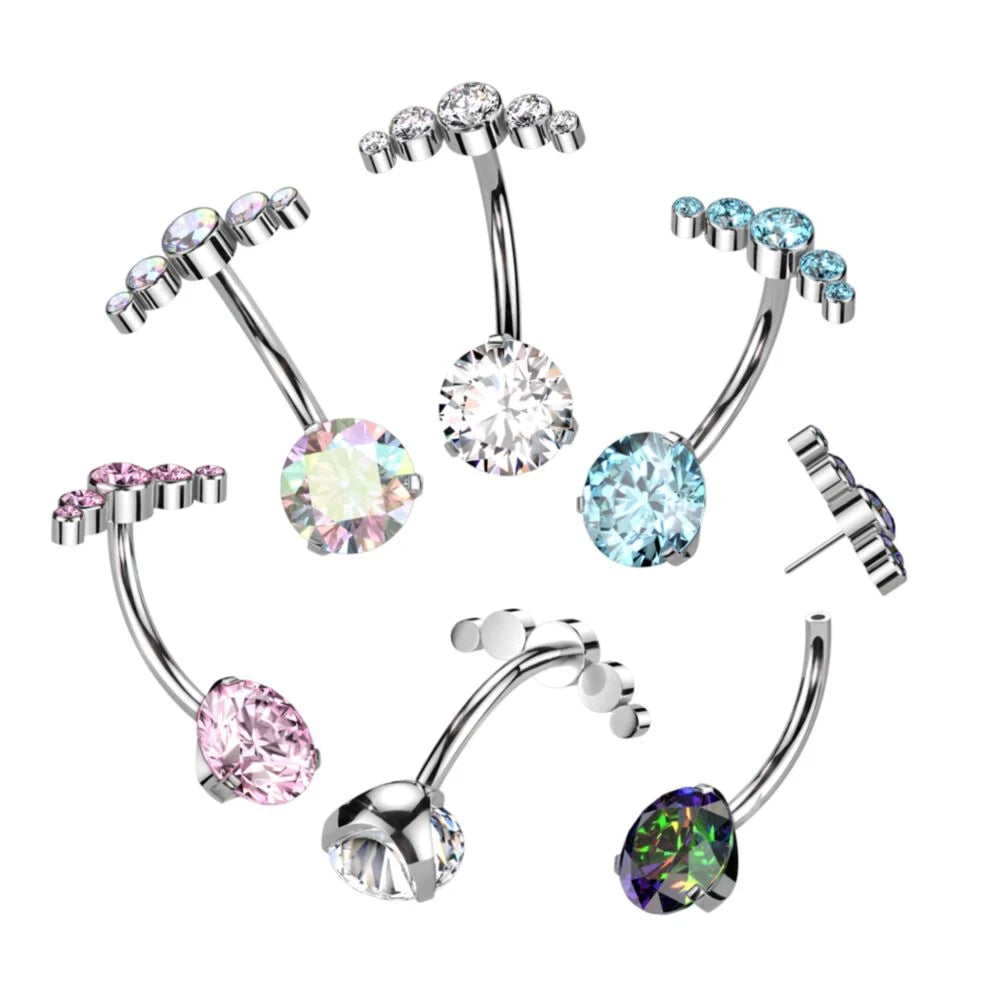 Implant Grade Titanium Threadless Push In Prong Set Bottom With 5 Bezel...