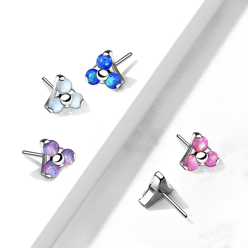 Implant Grade Titanium Threadless Push In Prong Set Opal Trinity Top