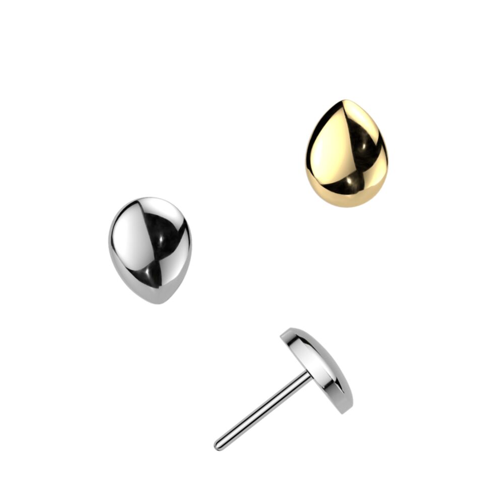 Implant Grade Titanium Threadless Push In Rounded Teardrop Top