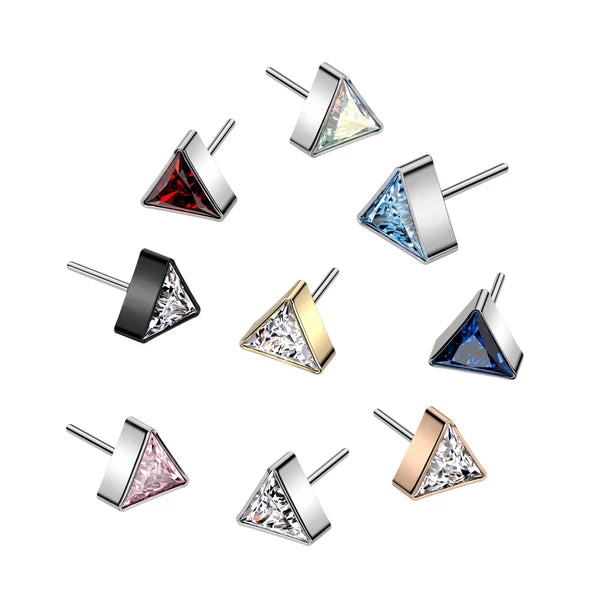 Implant Grade Titanium Threadless Push In Top With Triangle CZ