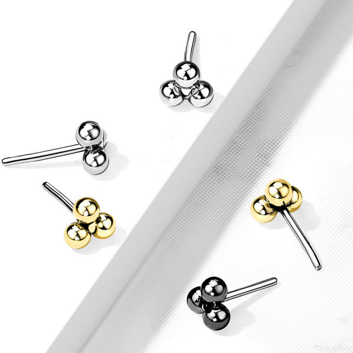 Implant Grade Titanium Threadless Push In Triangular Trinity Ball Cluster Top