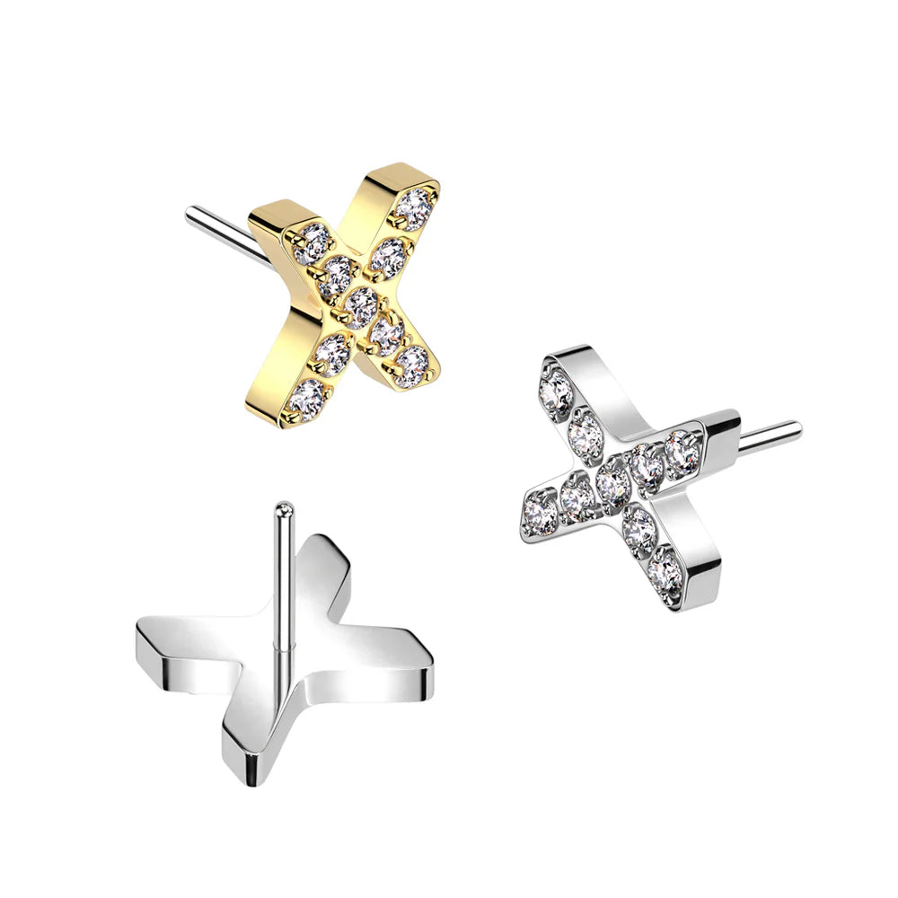 Implant Grade Titanium Threadless Push In X Top With CNC Set CZ's