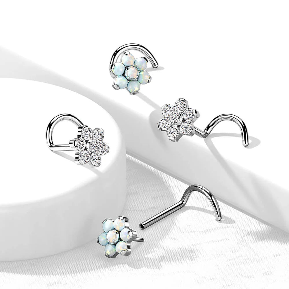 Implant Grade Titanium Threadless Push in Nose Screw With Bezel Set...