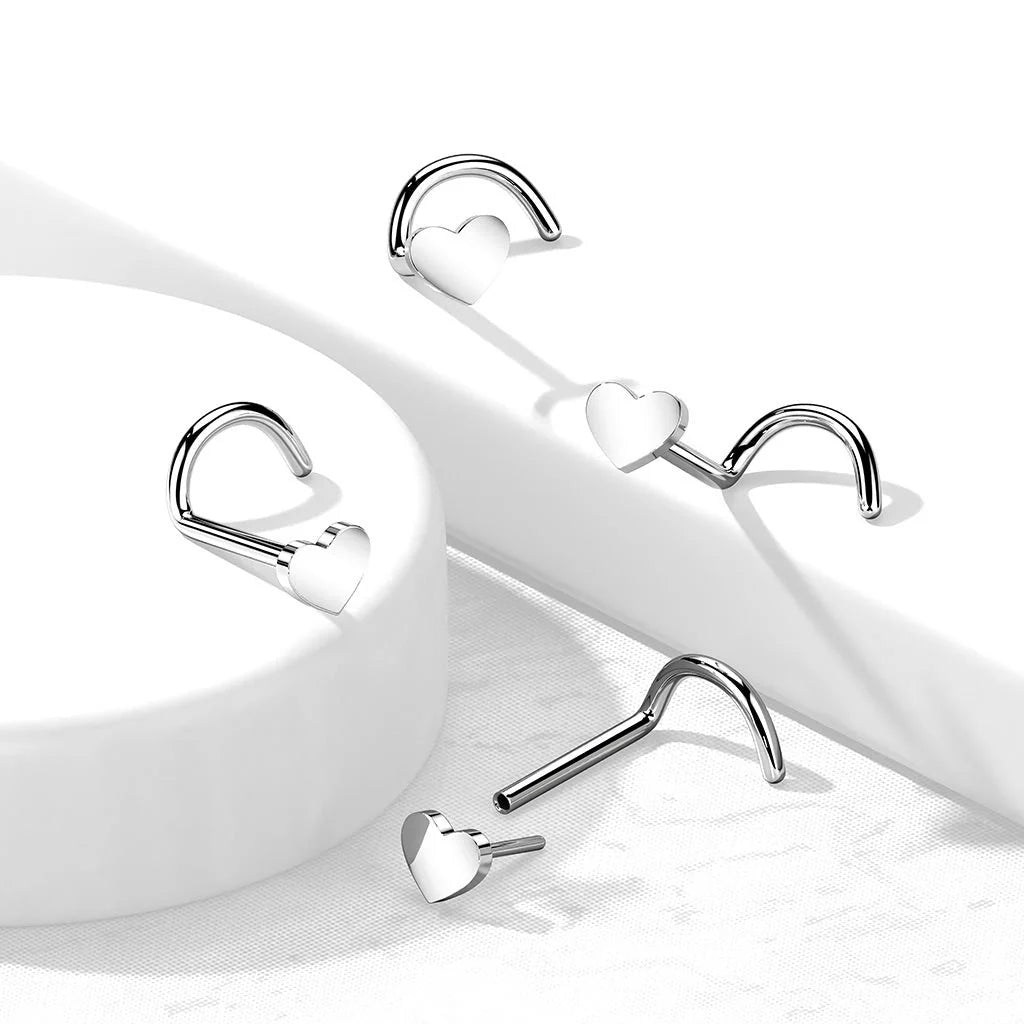 Implant Grade Titanium Threadless Push in Nose Screw With Heart Shaped Top
