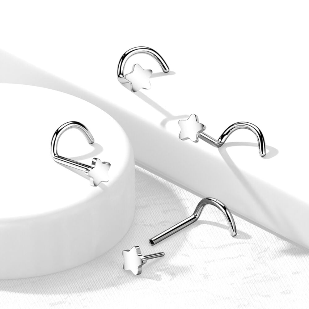 Implant Grade Titanium Threadless Push in Nose Screw With Star Shaped Top