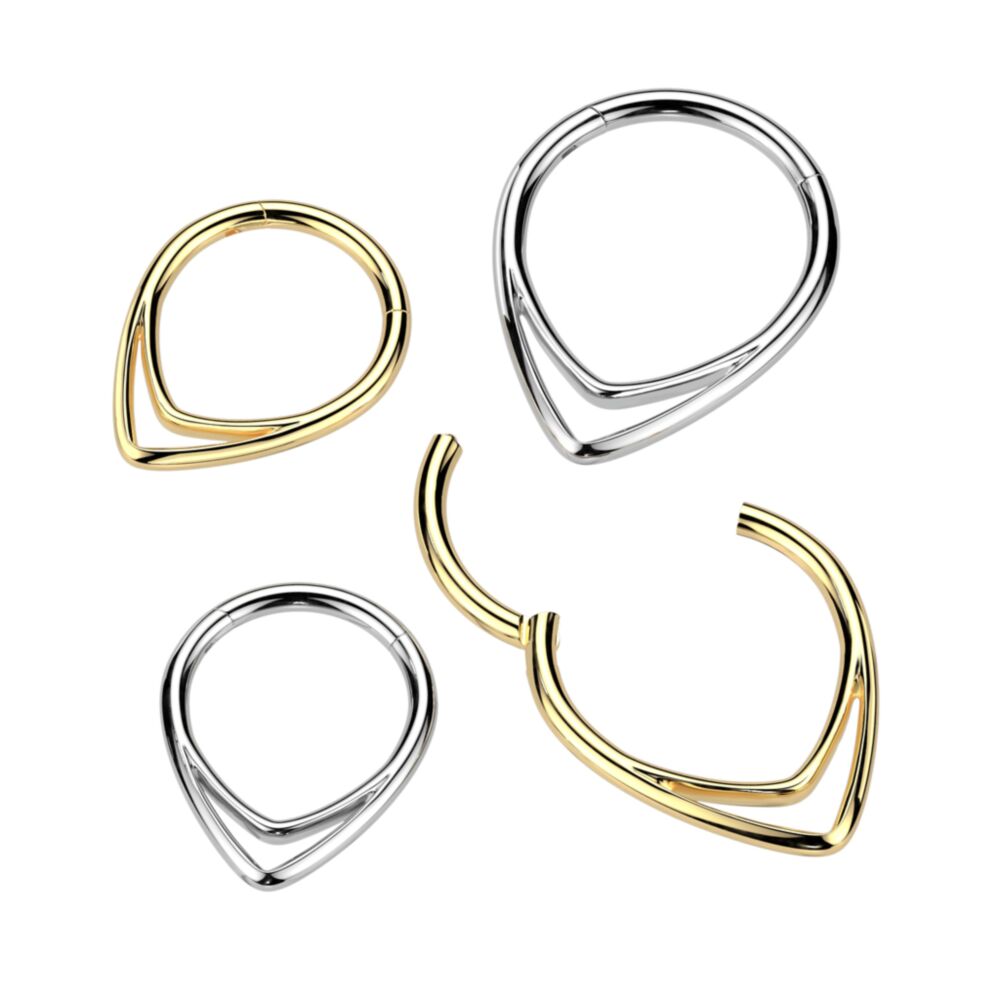 Implant Grade Titanium Hinged Segment Hoop Ring With Double Chevron Line