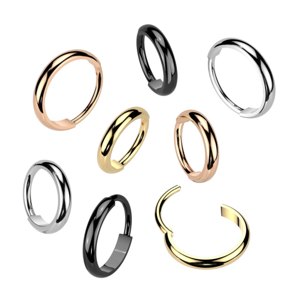 Implant Grade Titanium Hinged Segment Hoop Ring With Outward Facing 2mm Wide Dome Surface