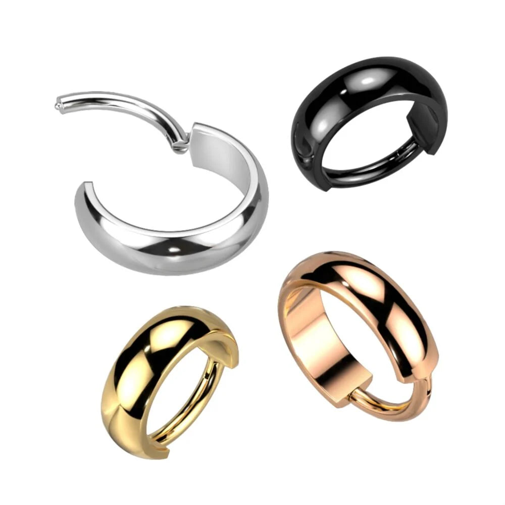 Implant Grade Titanium Hinged Segment Hoop Ring With Outward Facing 3.5mm Wide Dome Surface