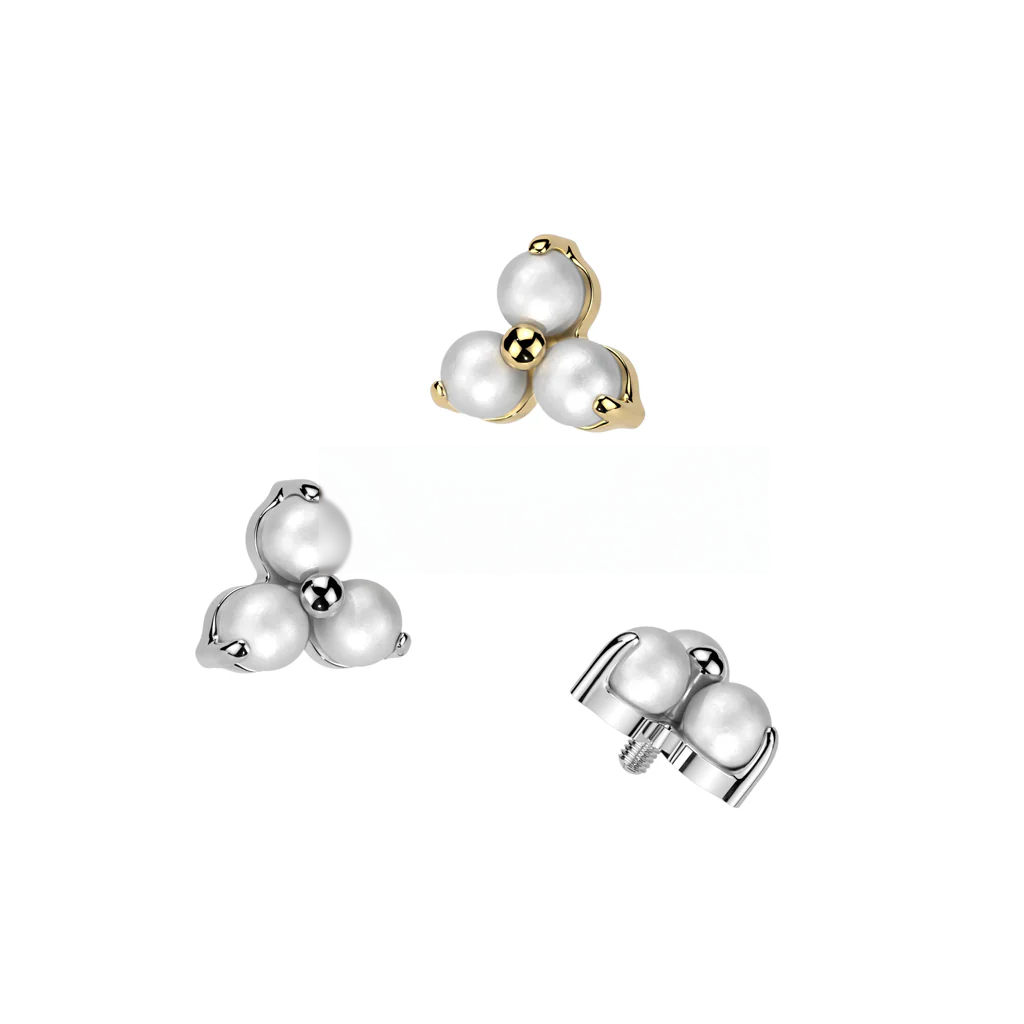 Implant Grade Titanium Internally Threaded Pearl Prong Set Triangle Top