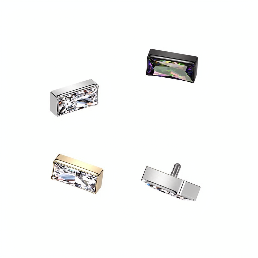 Implant Grade Titanium Internally Threaded Rectangular CZ Top