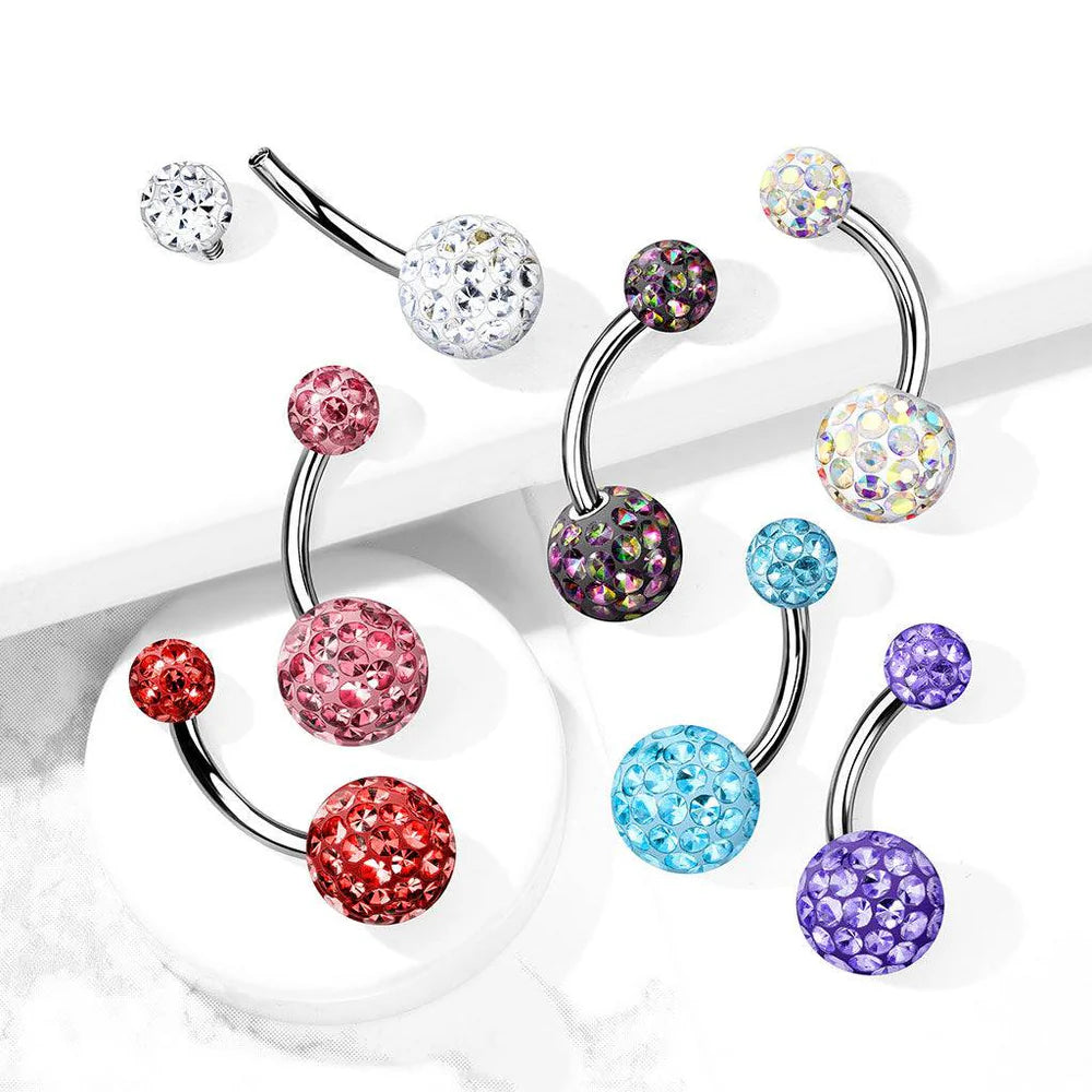 Internally Threaded 316L Surgical Steel Belly Rings with Epoxy Covered...