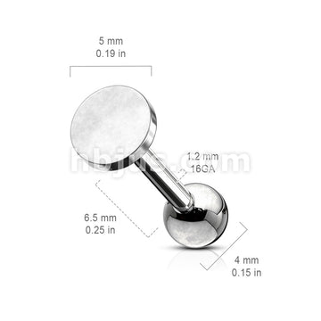 Flat Circle Top 316L Surgical Steel Cartilage, Tragus Barbell Studs - Image 8