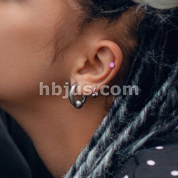 Flat Circle Top 316L Surgical Steel Cartilage, Tragus Barbell Studs - Image 10