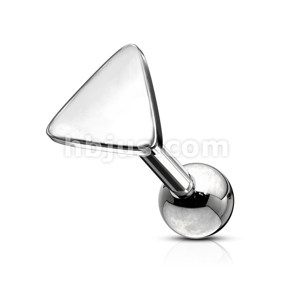Flat Triangle Top 316L Surgical Steel Cartilage, Tragus Barbell Studs - Image 3