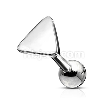Flat Triangle Top 316L Surgical Steel Cartilage, Tragus Barbell Studs - Image 3