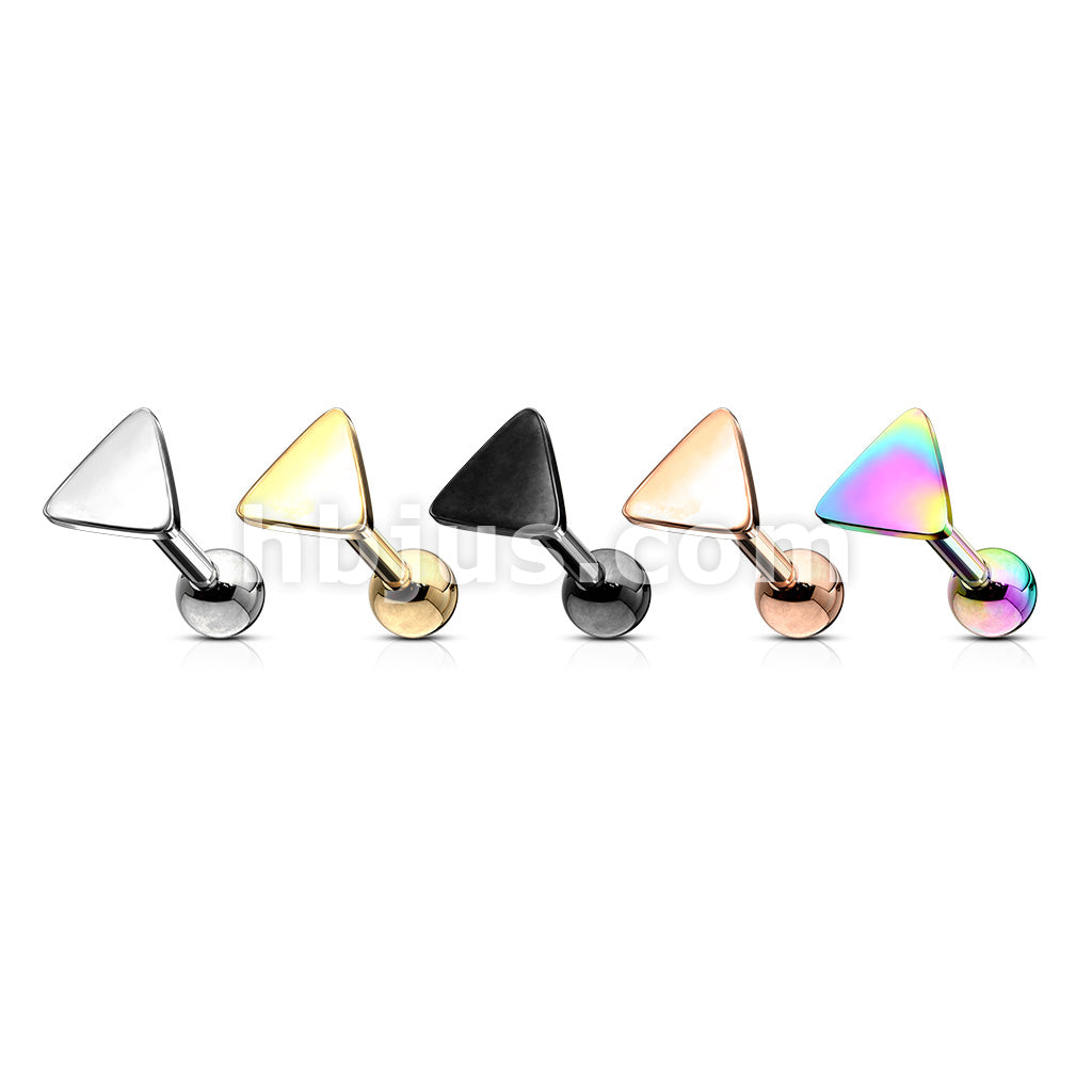 Flat Triangle Top 316L Surgical Steel Cartilage, Tragus Barbell Studs - Image 9