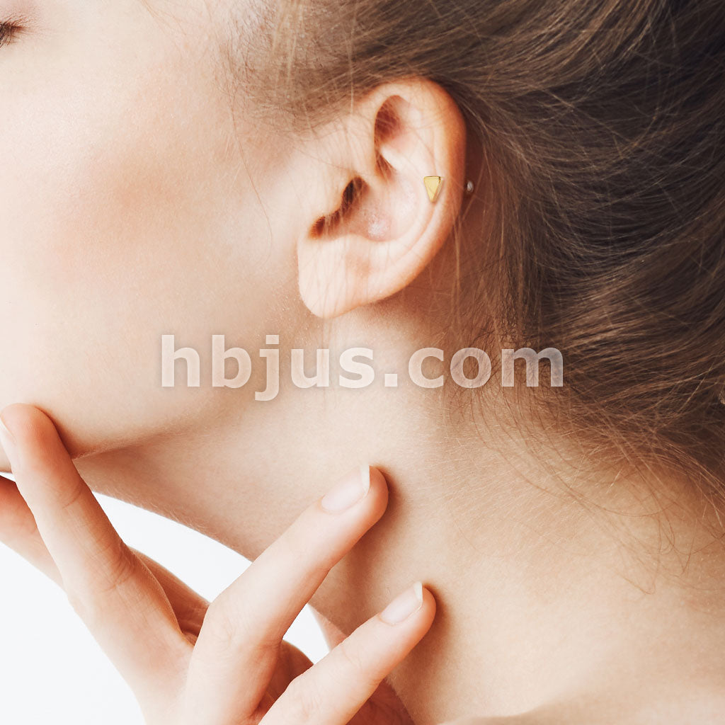 Flat Triangle Top 316L Surgical Steel Cartilage, Tragus Barbell Studs - Image 10