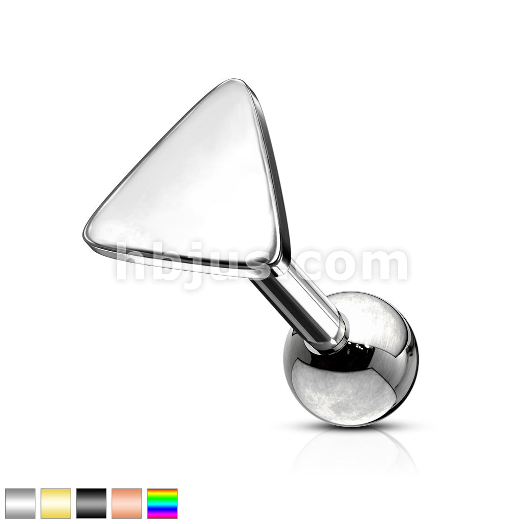 Flat Triangle Top 316L Surgical Steel Cartilage, Tragus Barbell Studs - Image 2