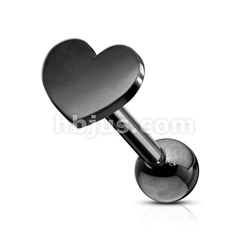 Flat Heart Top 316L Surgical Steel Cartilage, Tragus Barbell Studs - Image 5