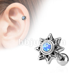 316L Surgical Steel Opal Set Tribal Sun 316L Surgical Steel... - Image 2