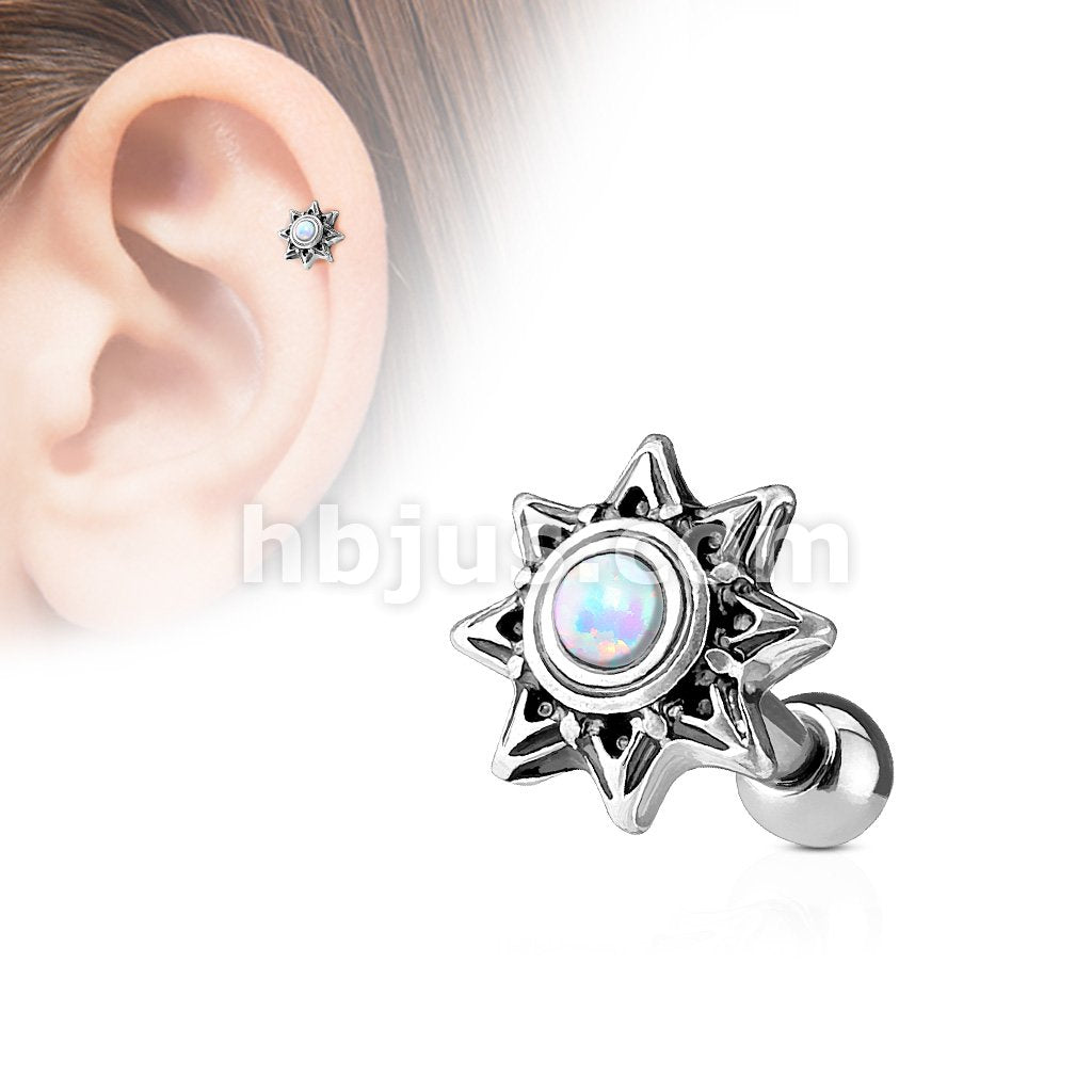 316L Surgical Steel Opal Set Tribal Sun 316L Surgical Steel... - Image 3