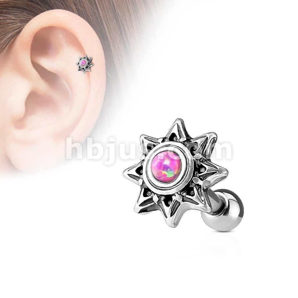 316L Surgical Steel Opal Set Tribal Sun 316L Surgical Steel... - Image 4